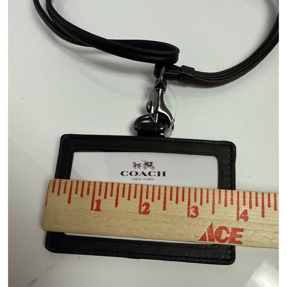 Coach ID Lanyard Expresso Brown Card Holder Signature Canvas Leather Trim NEW - Picture 3 of 6